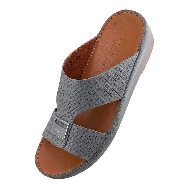 AJYAD Handmade Arabic Sandals For Men | Outdoor Mens Slippers | Everyday Flip Flops Open Toe | Arabic Genuine Shamwa Leather | New Design | Tan Footbed | Comfortable & LightWeight - Image 3